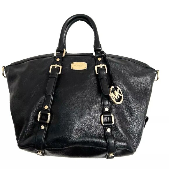 Michael Kors Women's Pebbled Leather Hobo Bag Large Black - Pre-Owned - Picture 1 of 12